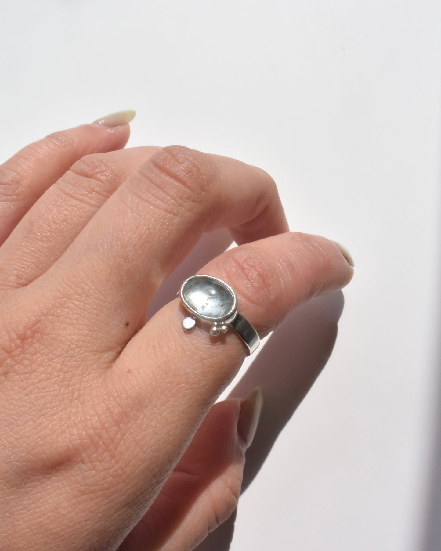 Silver〈One-OF-A Kind〉Moss Aquamarine
