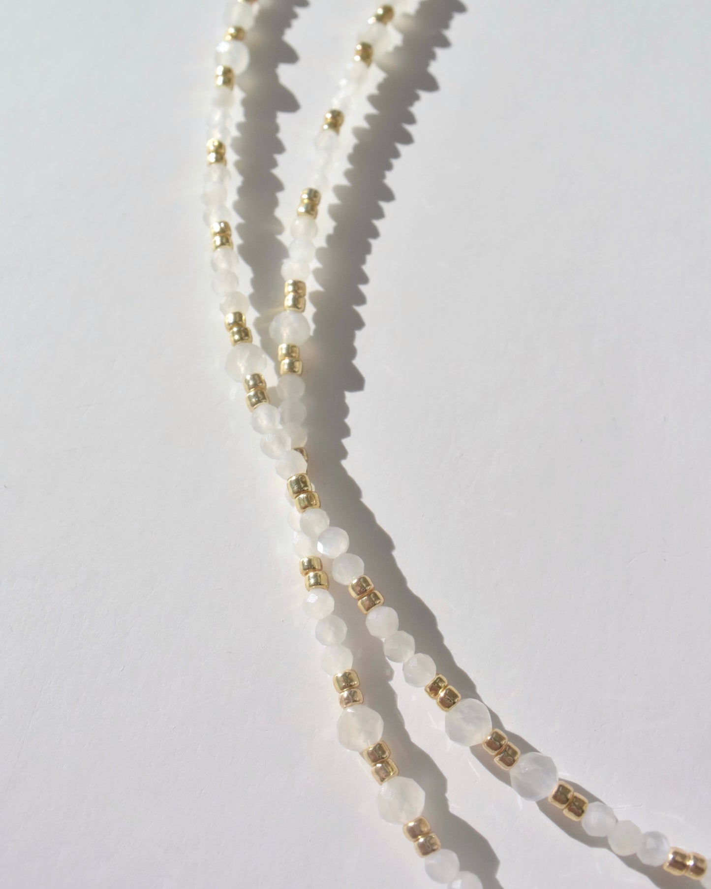14KGF〈Eathing beads necklace〉Rainbow Moonstone