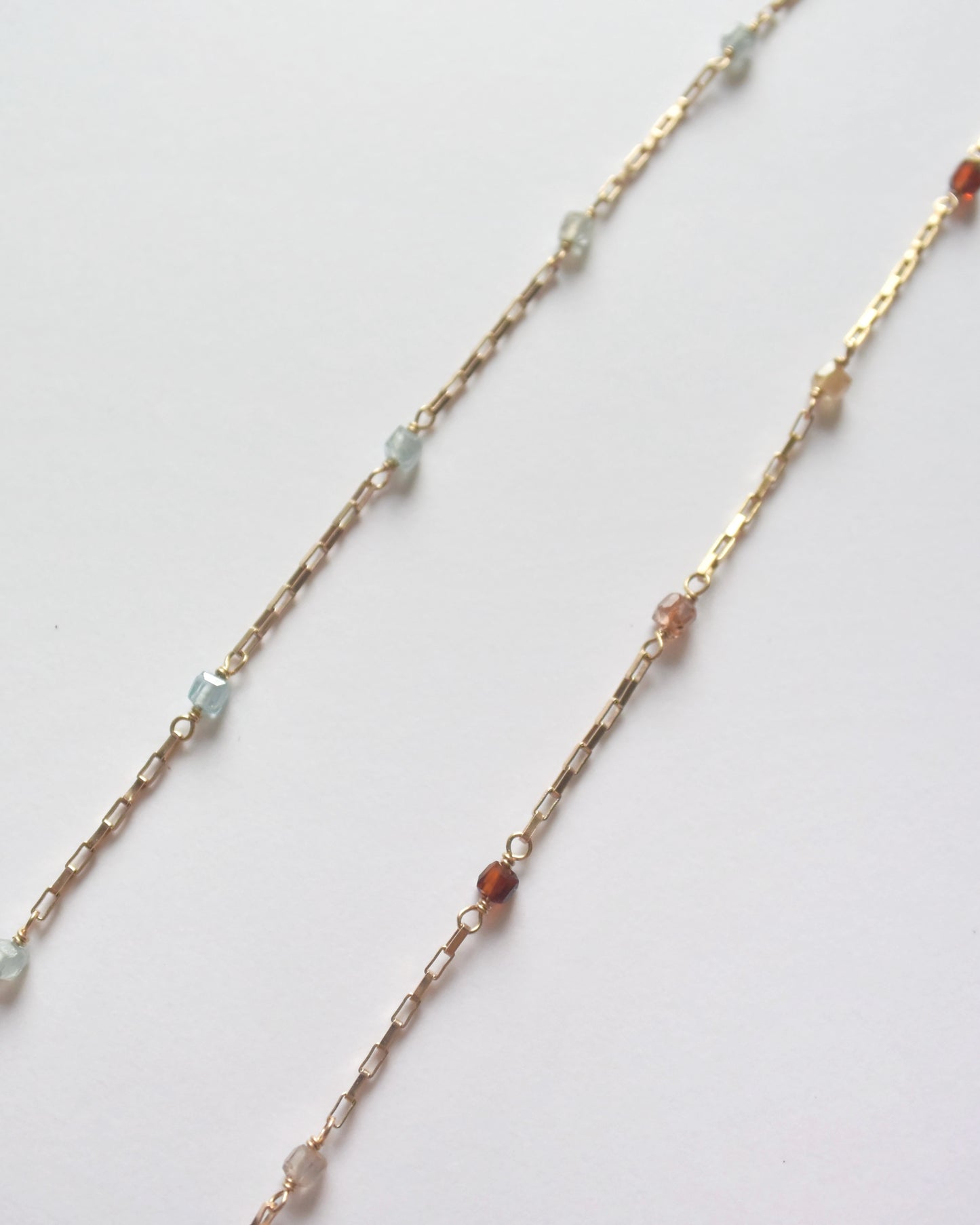14KGF〈Station necklace〉Blue zircon