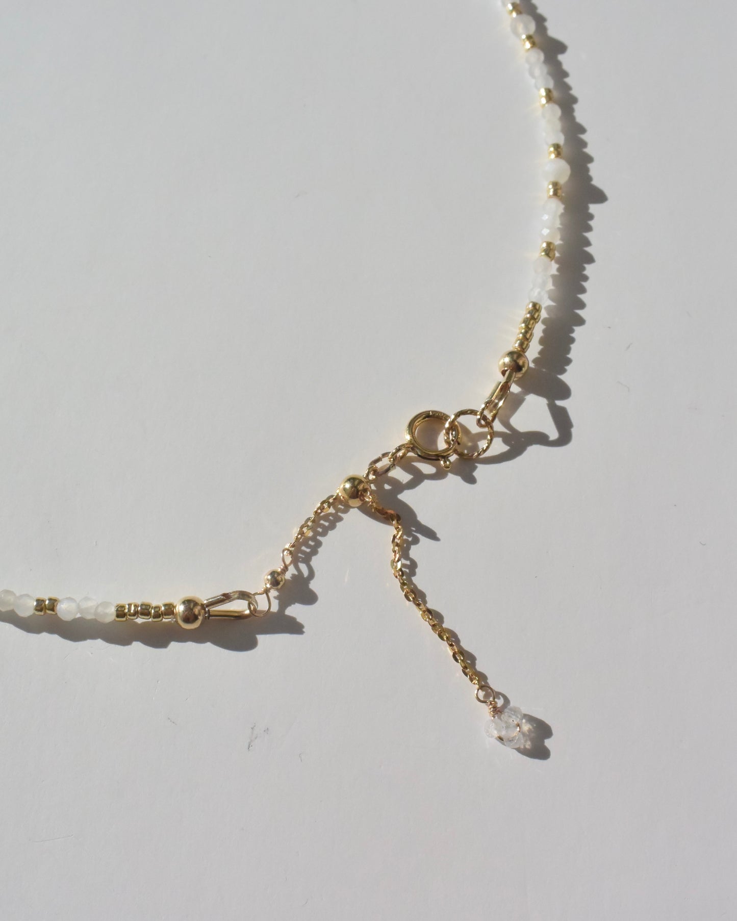14KGF〈Eathing beads necklace〉Rainbow Moonstone