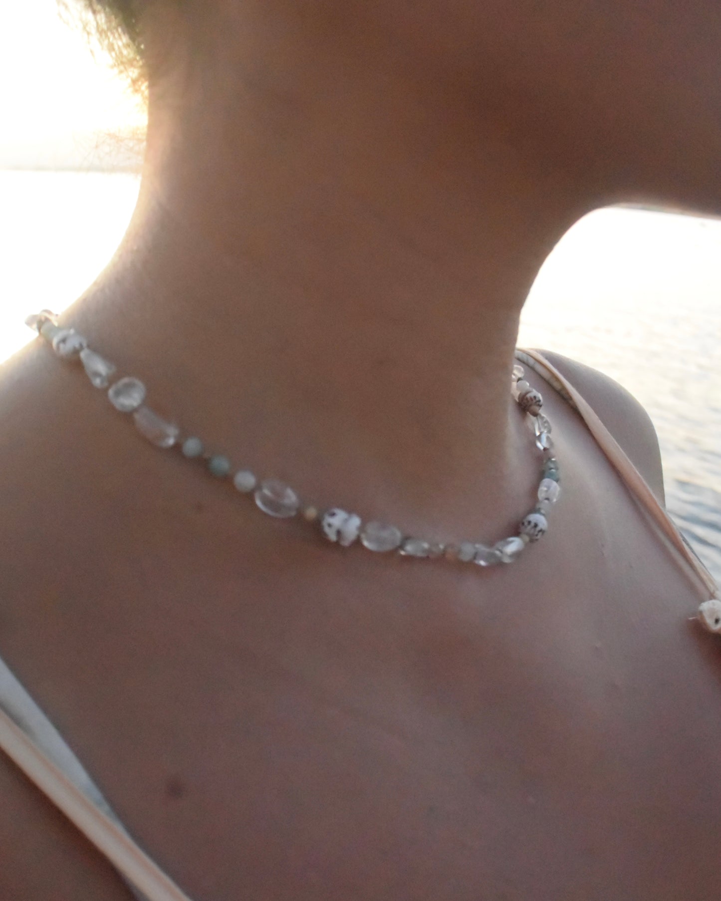14KGF〈Silk cord necklace〉Quartz