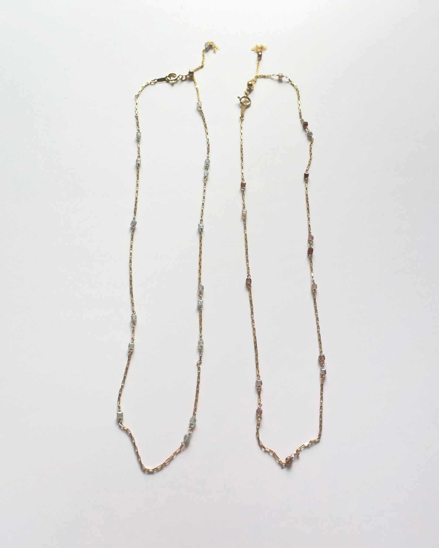 14KGF〈Station necklace〉Blue zircon