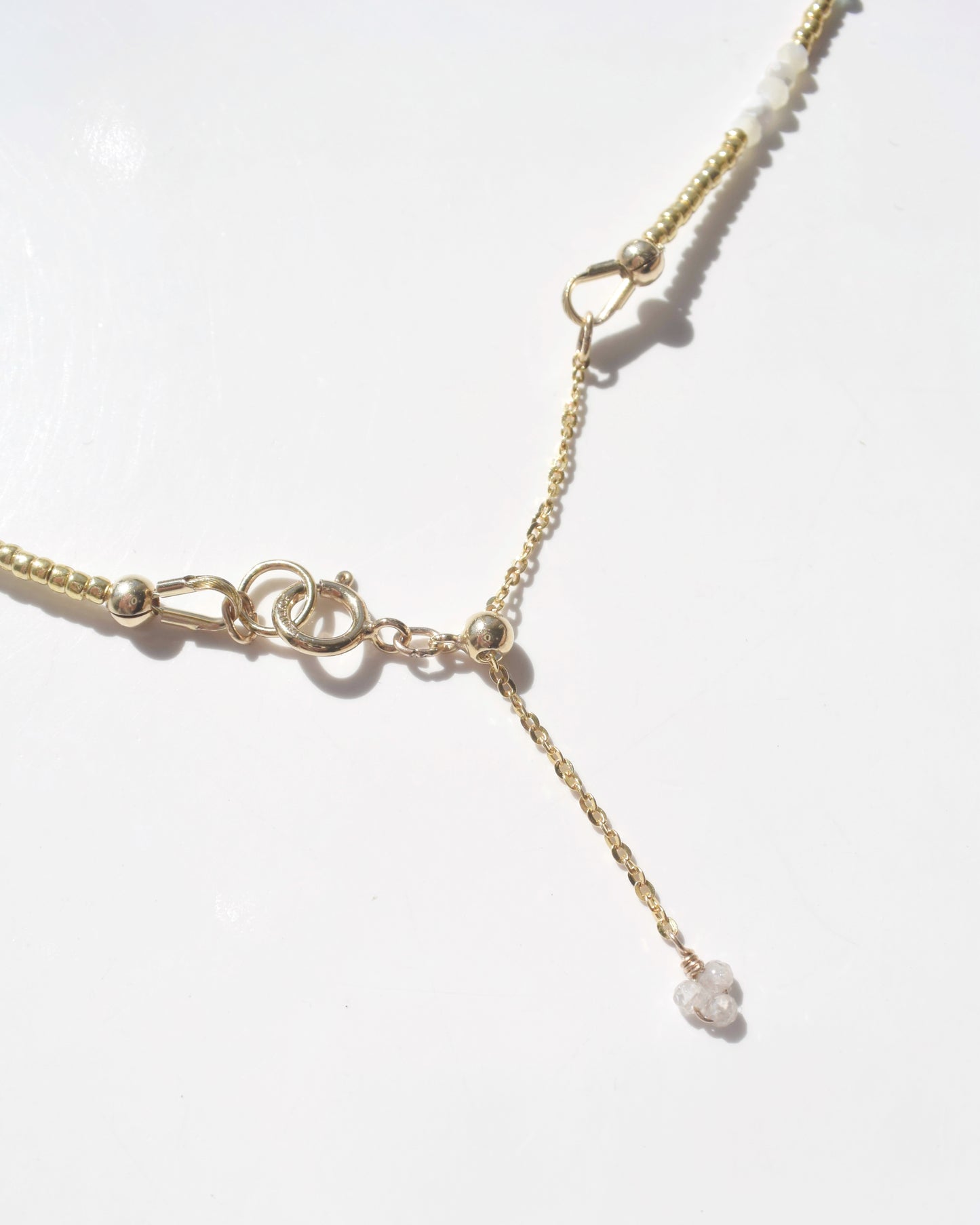 14KGF〈Earthing beads necklace〉Green apatite-A-