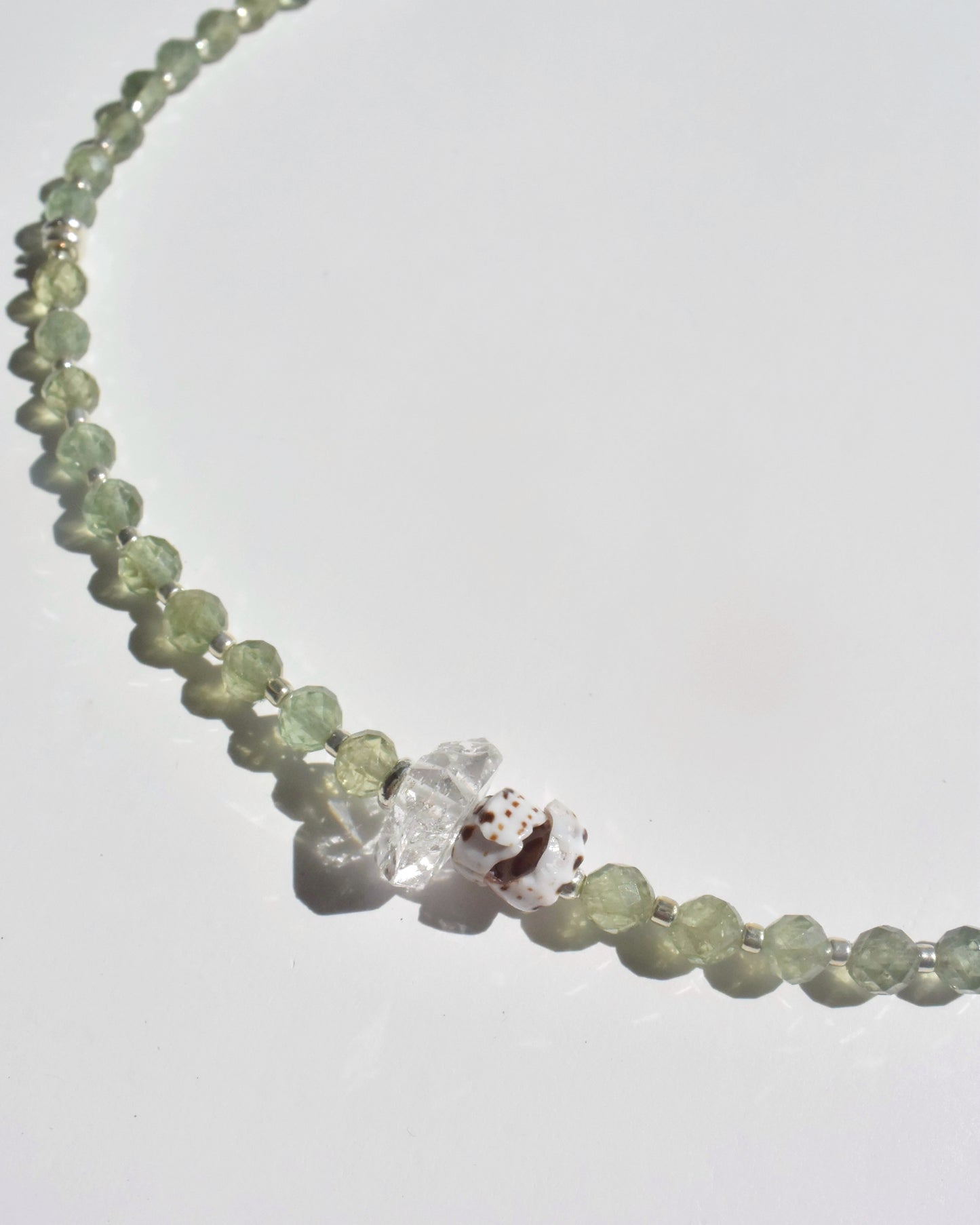 14KGF〈Earthing beads Necklace〉 Green apatite