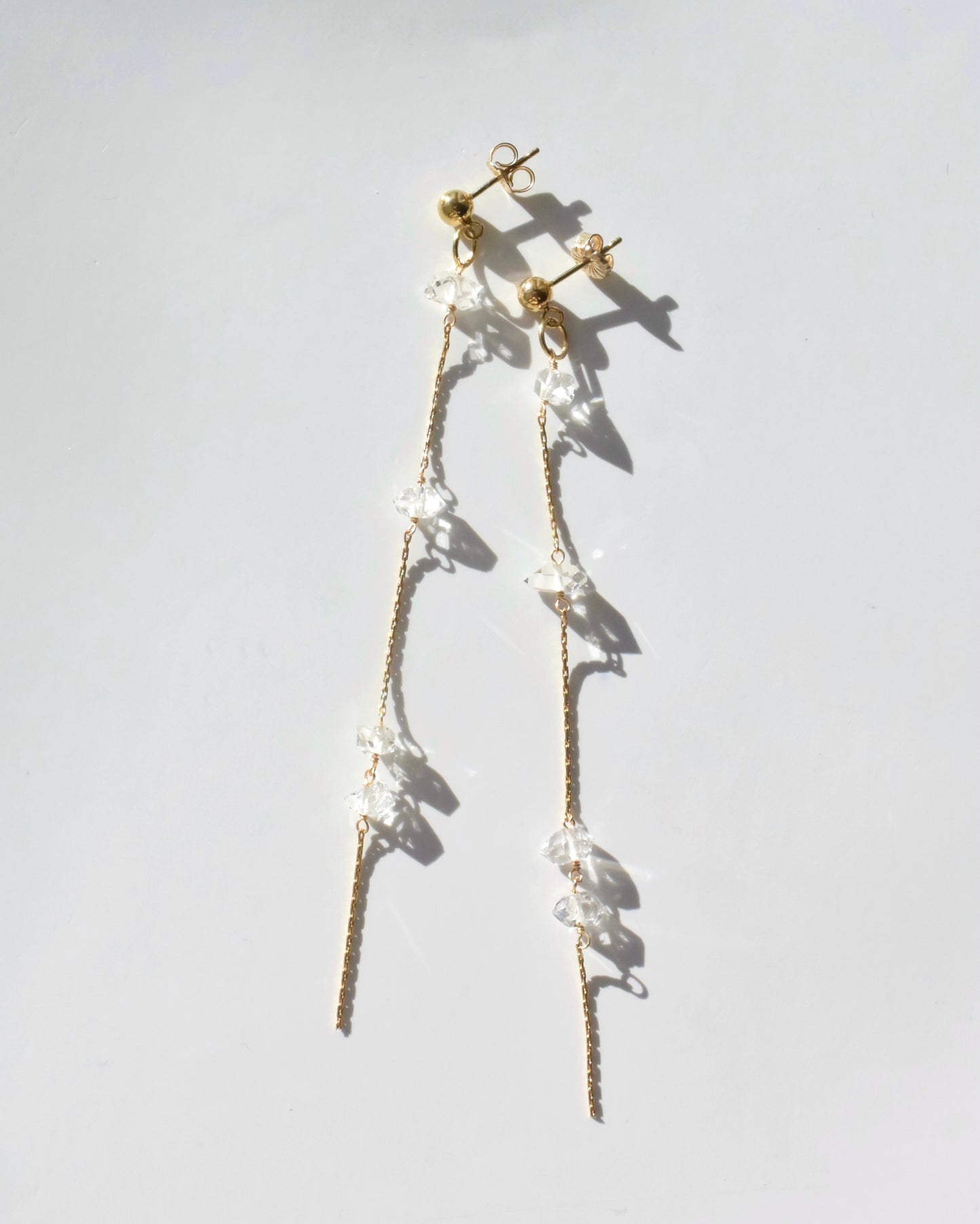 14KGF〈Herkimer diamond〉Earrings
