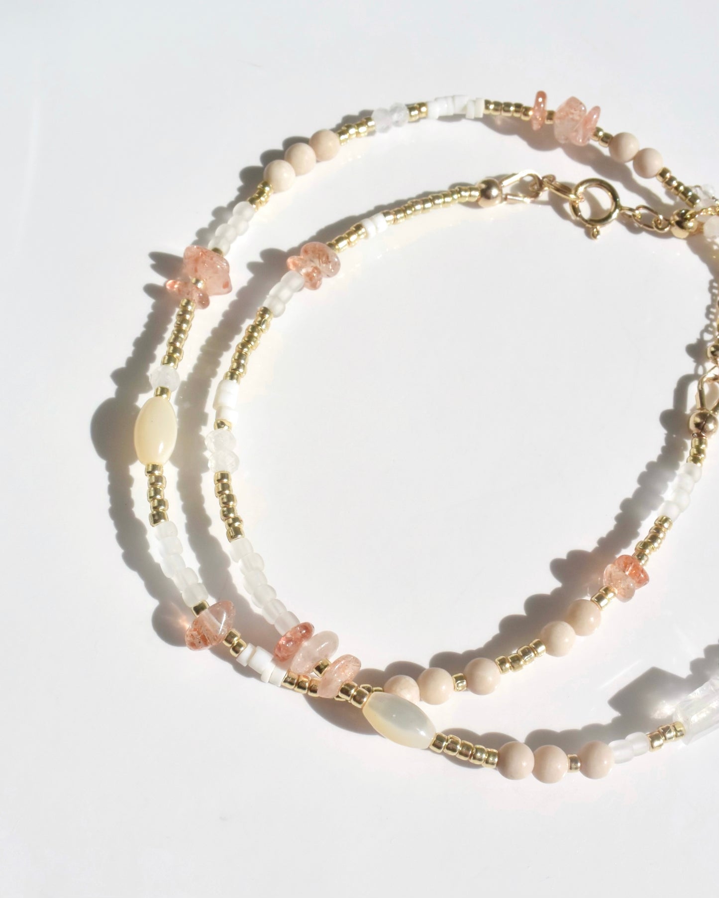 14KGF〈Earthing beads Necklace〉Sunstone