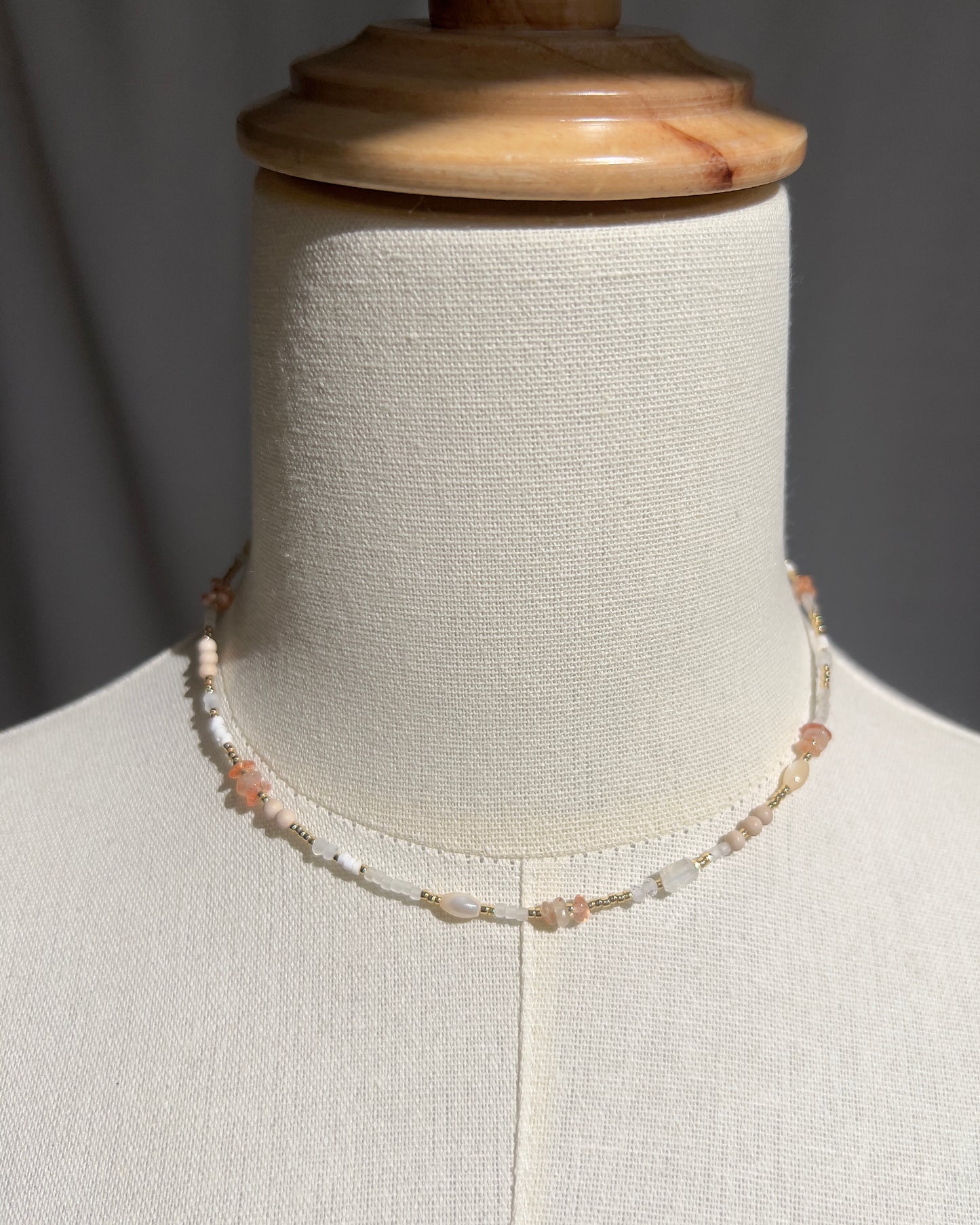 14KGF〈Earthing beads Necklace〉Sunstone