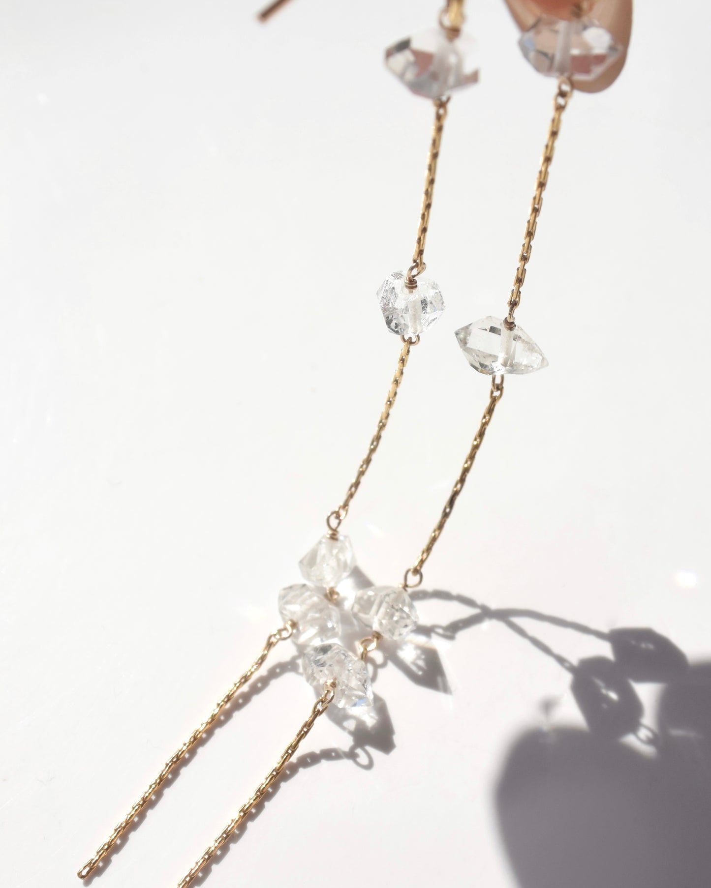 14KGF〈Herkimer diamond〉Earrings