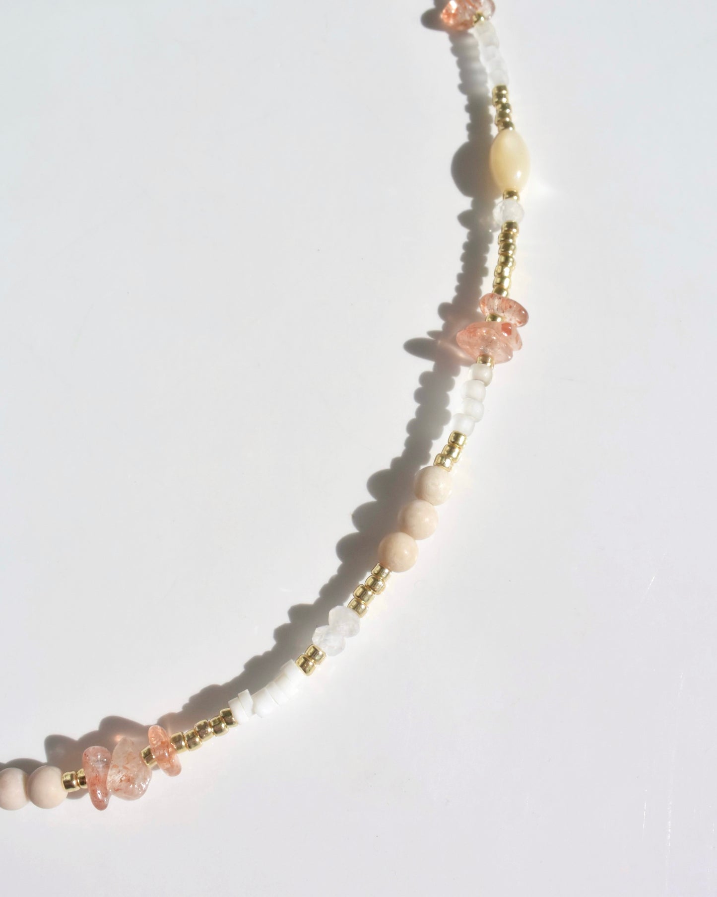 14KGF〈Earthing beads Necklace〉Sunstone