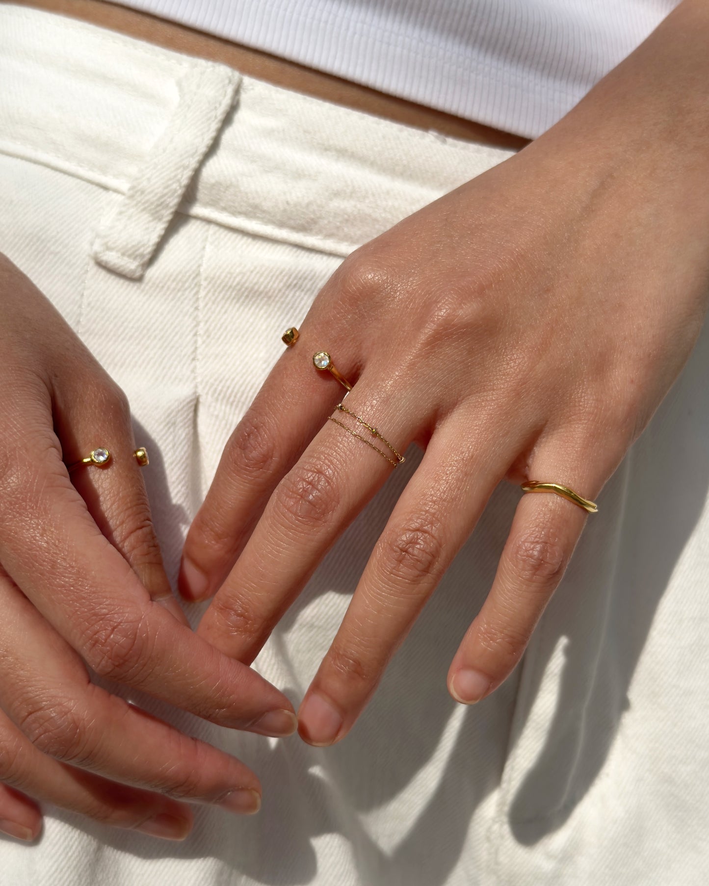 K10&K18〈Skin jewels-Chain ring-〉3本セット