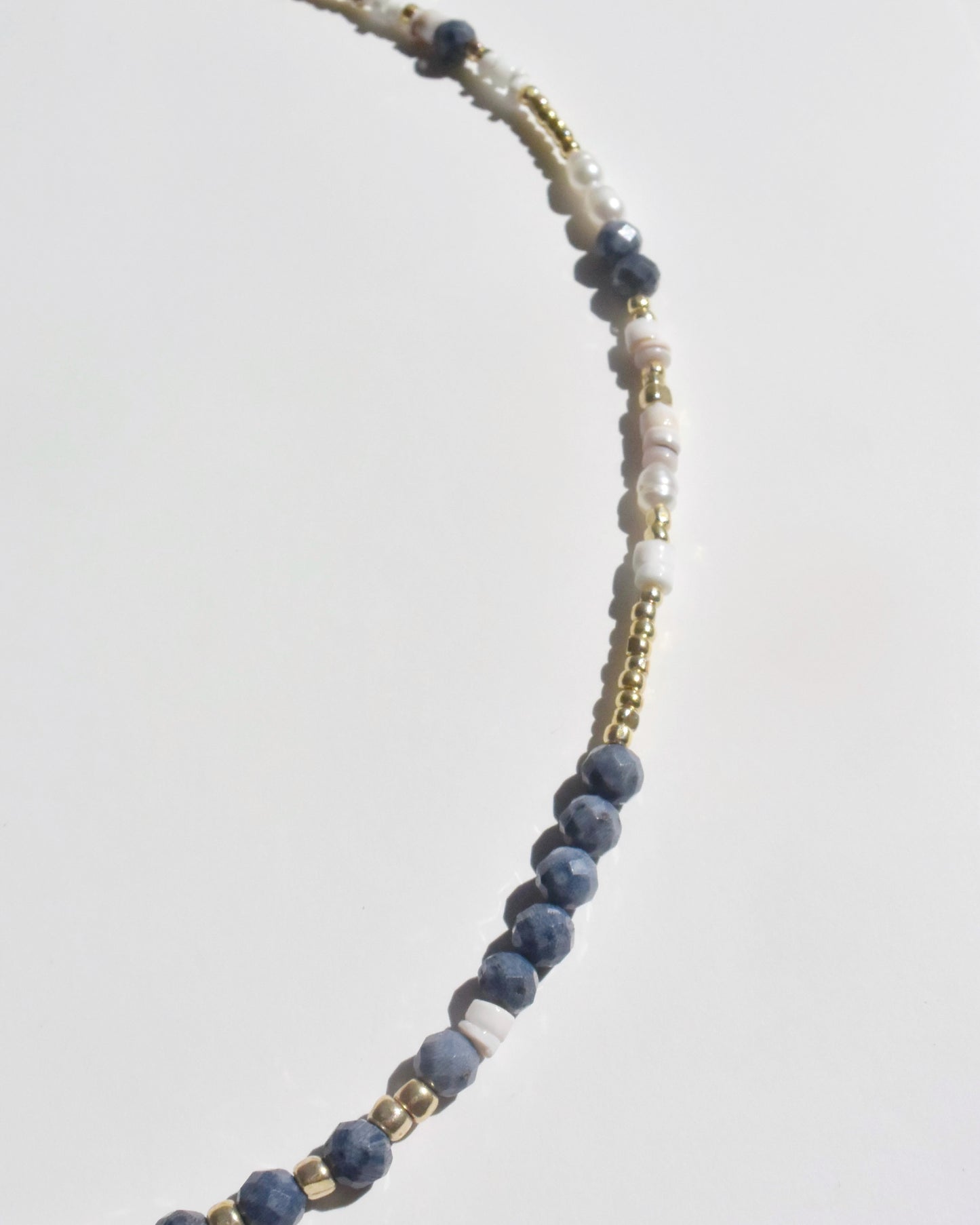 14KGF〈Earthing beads Necklace〉 Coral×White moonstone
