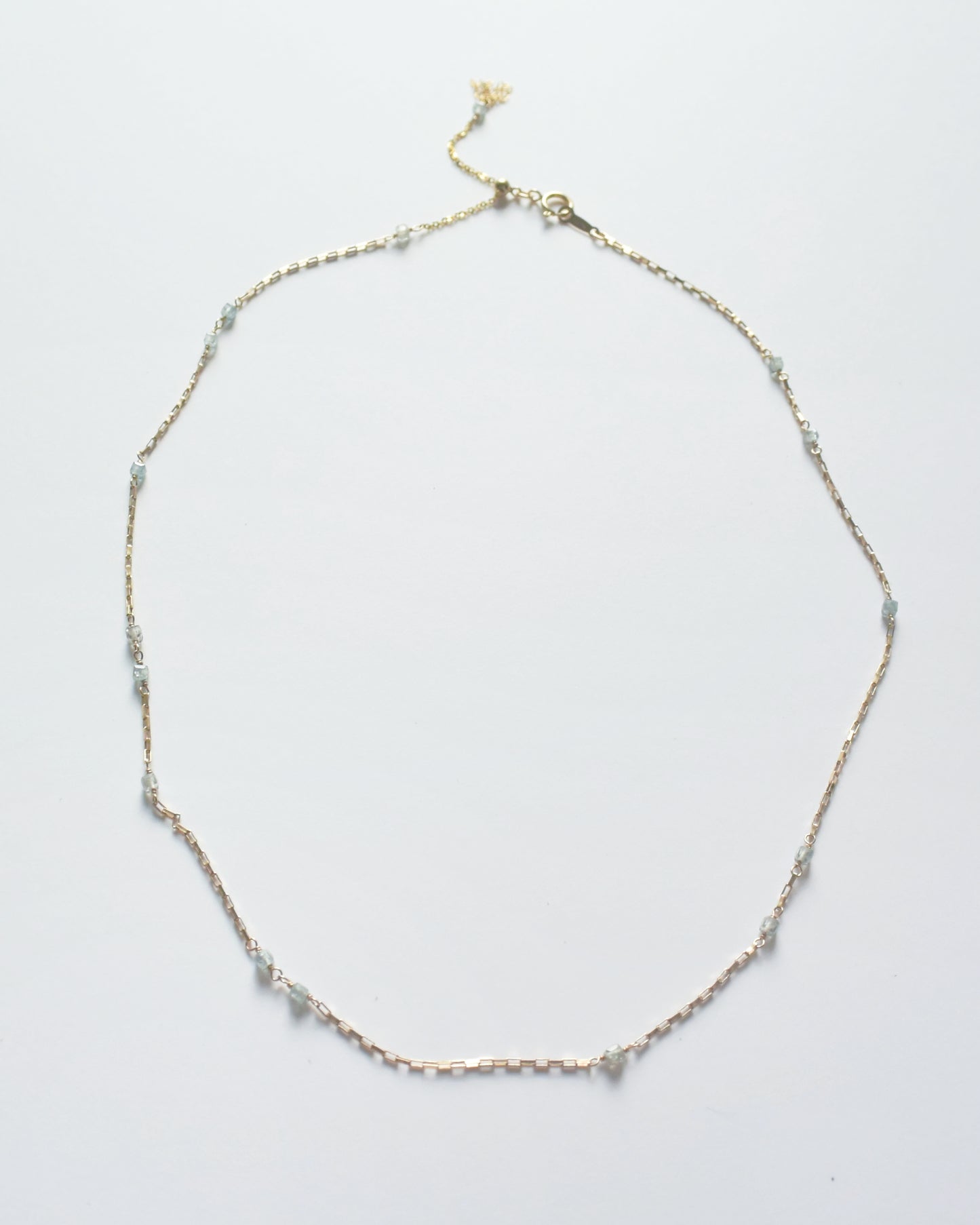 14KGF〈Station necklace〉Blue zircon