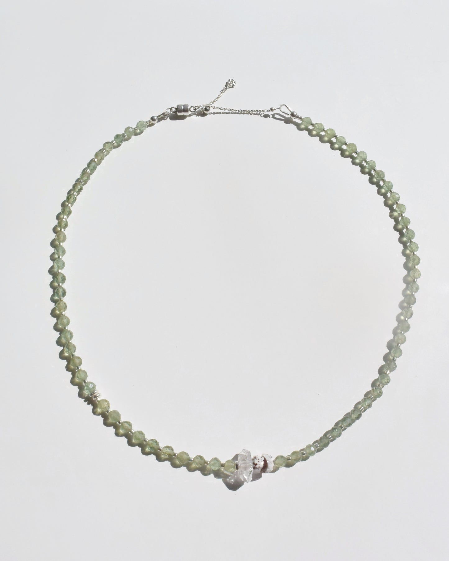 14KGF〈Earthing beads Necklace〉 Green apatite
