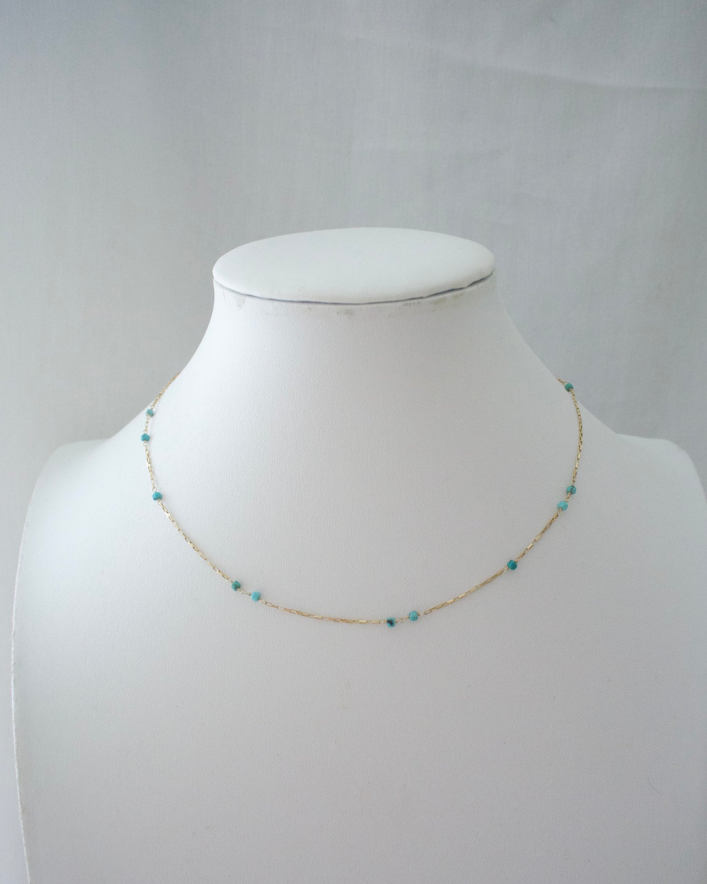 14KGF〈Station necklace〉Turquoise
