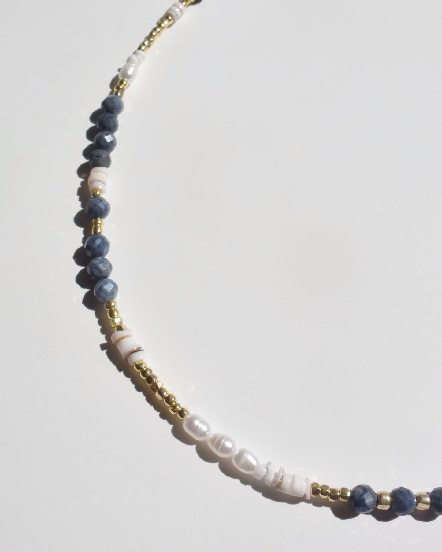 14KGF〈Earthing beads Necklace〉 Coral×White moonstone