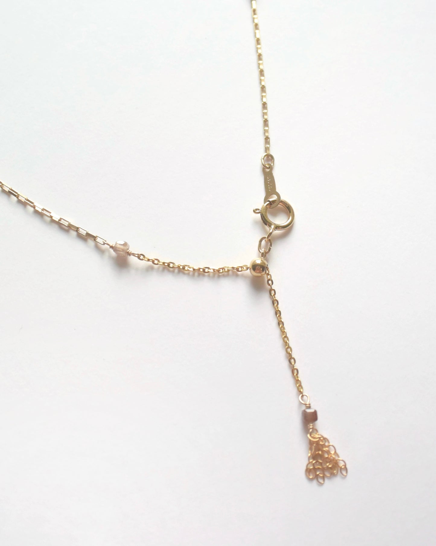 14KGF〈Station necklace〉Brown zircon