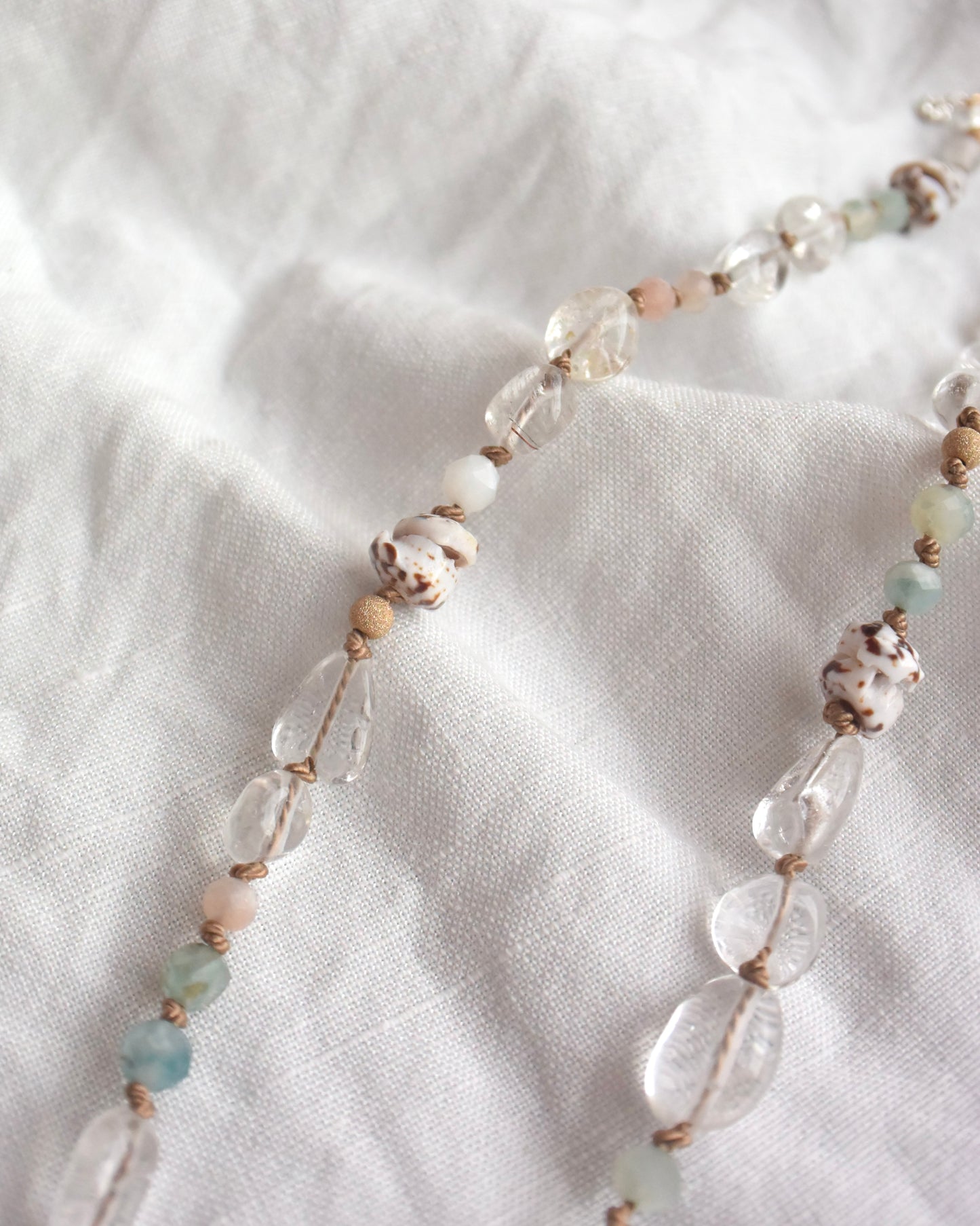 14KGF〈Silk cord necklace〉Quartz