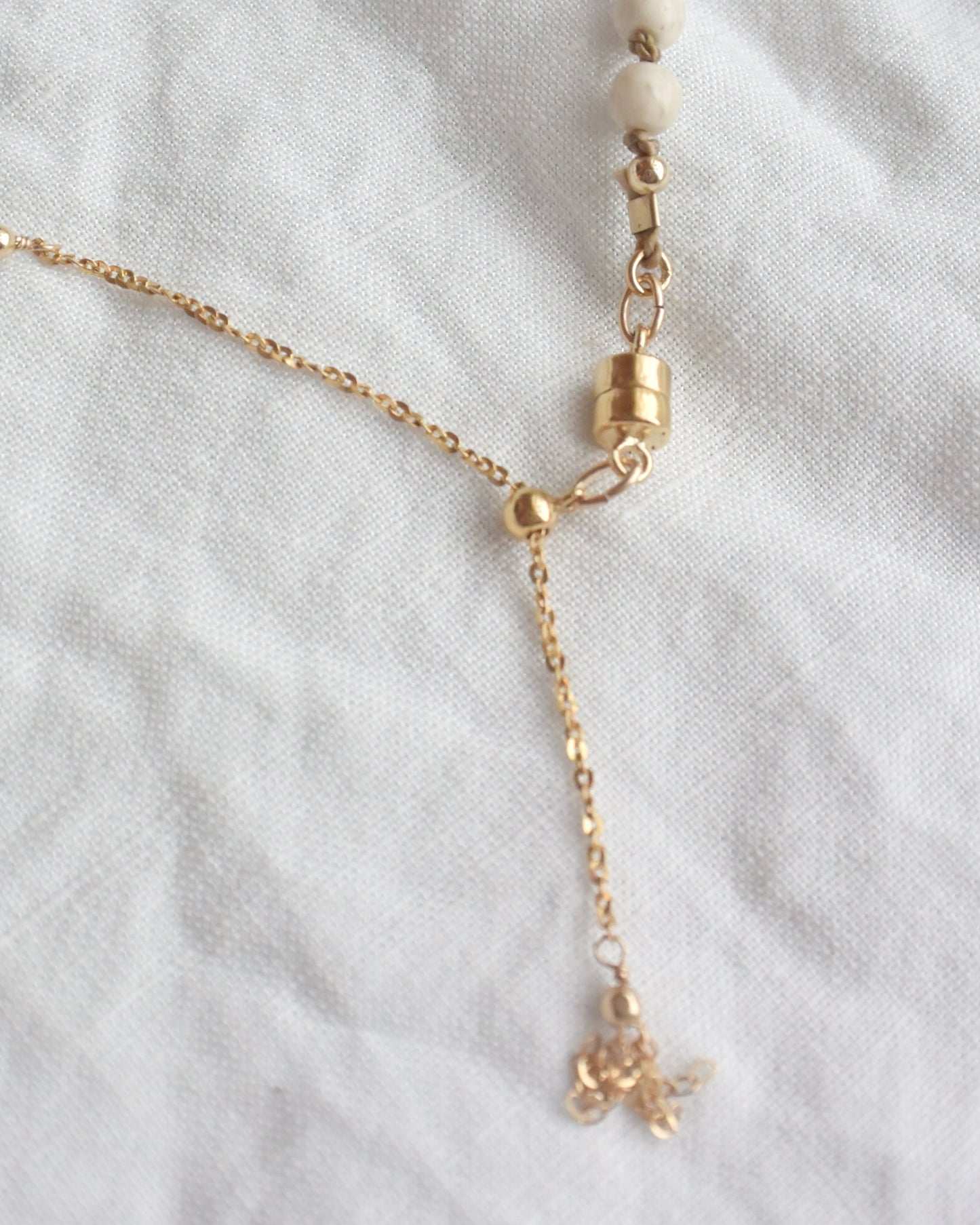14KGF〈Silk cord necklace〉Green apatite