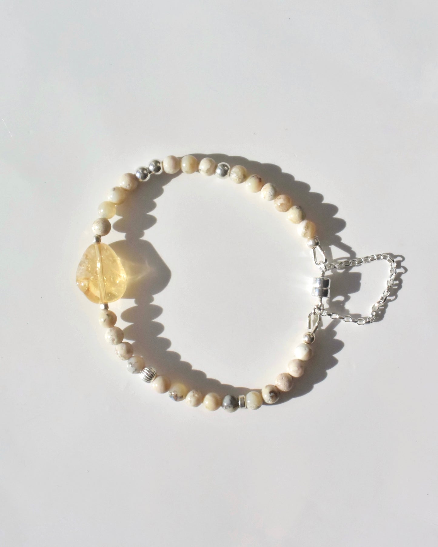 Silver〈Citrin×African opal〉Bracelet