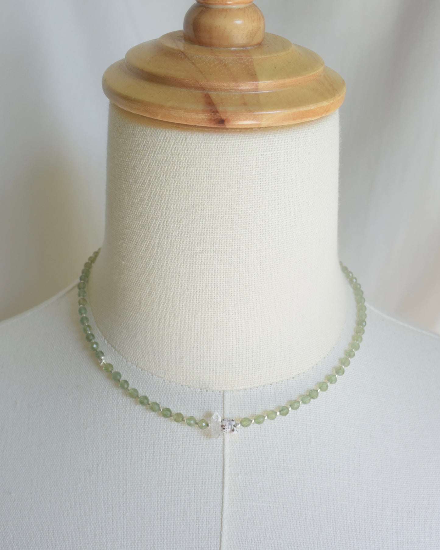 14KGF〈Earthing beads Necklace〉 Green apatite