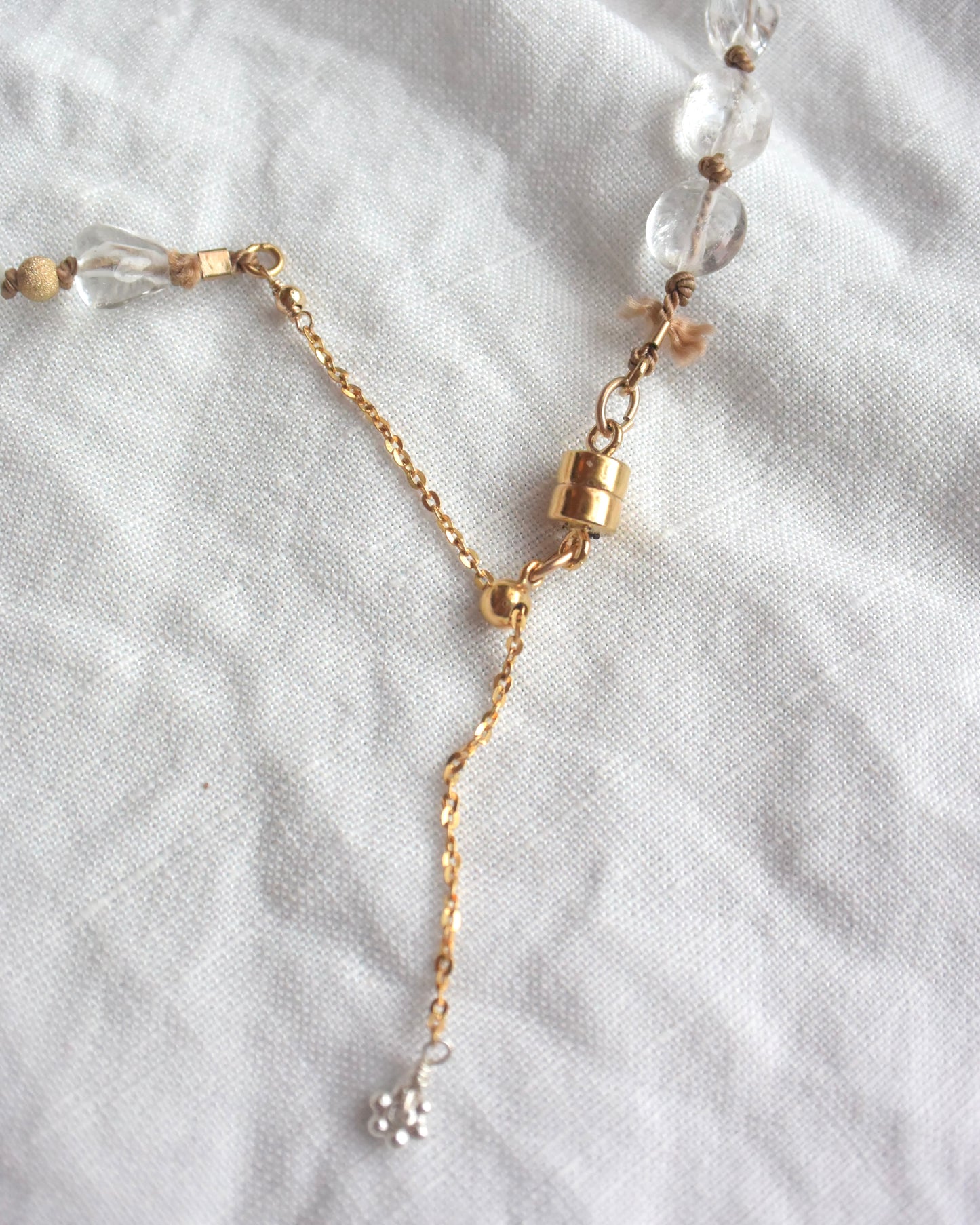 14KGF〈Silk cord necklace〉Quartz