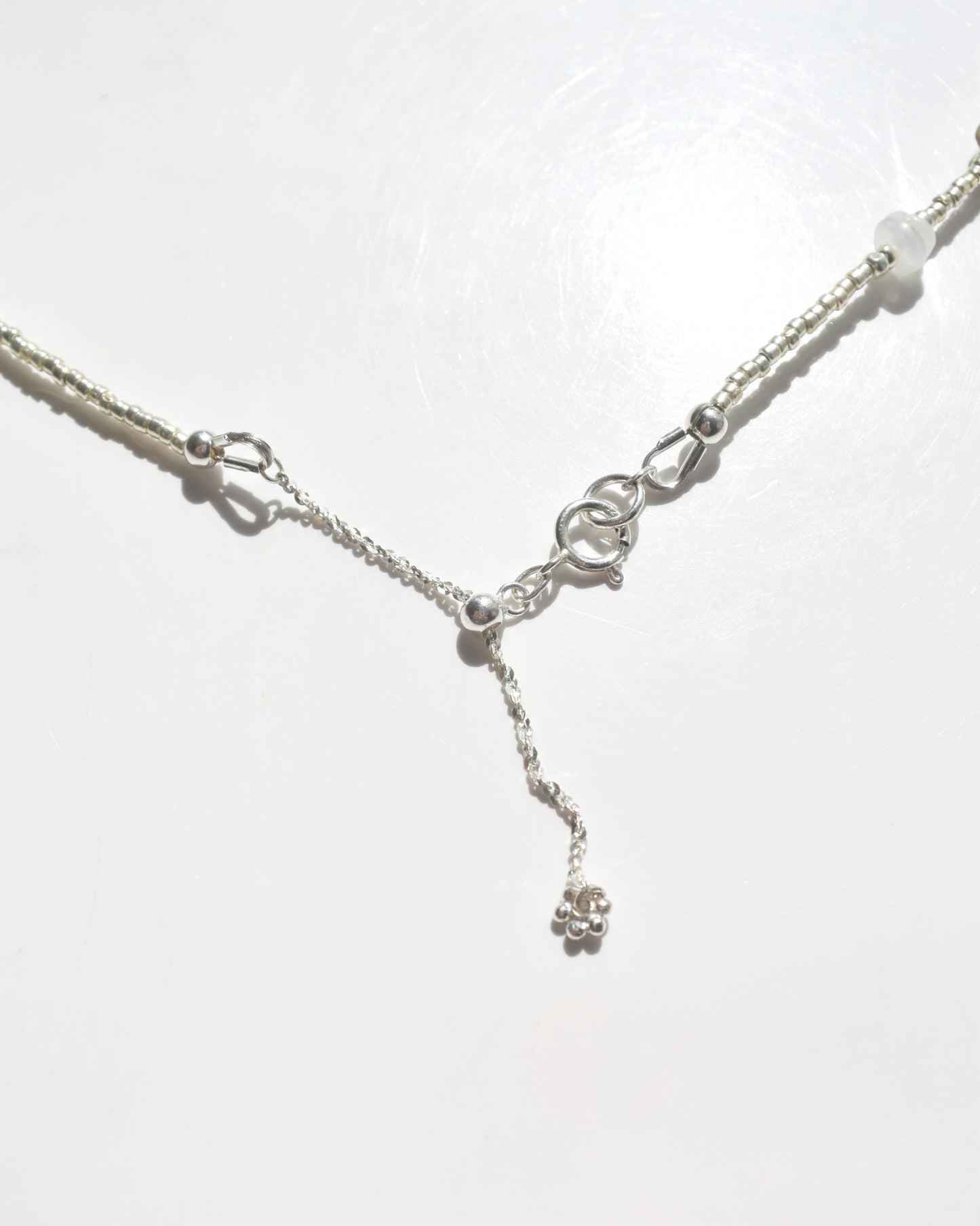 Silver〈Earthing beads necklace〉Topaz&Moonstone