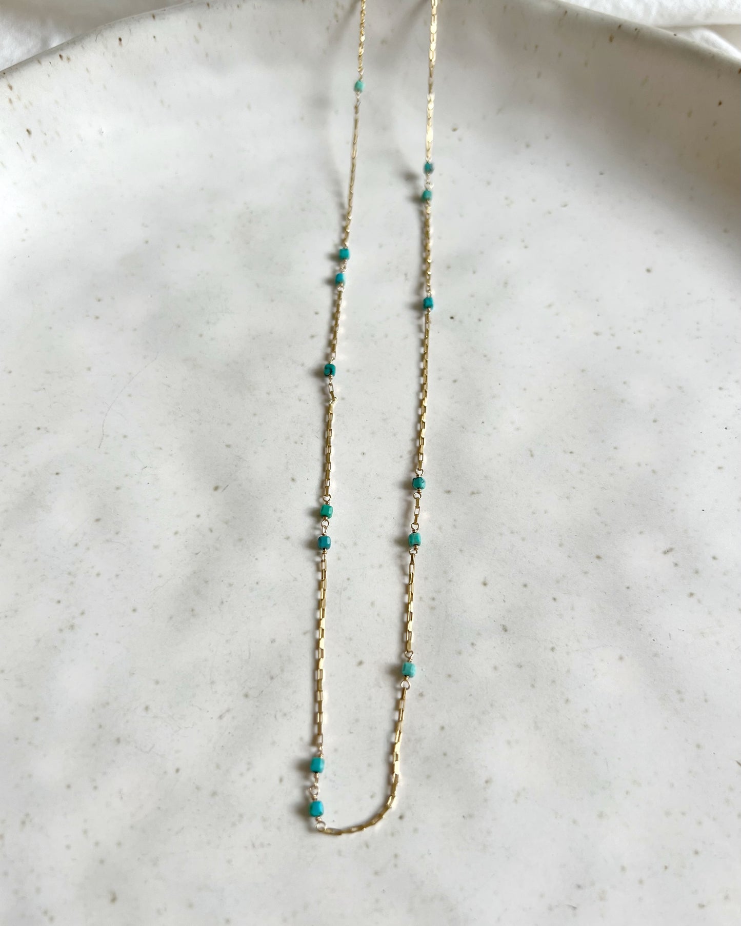 14KGF〈Station necklace〉Turquoise
