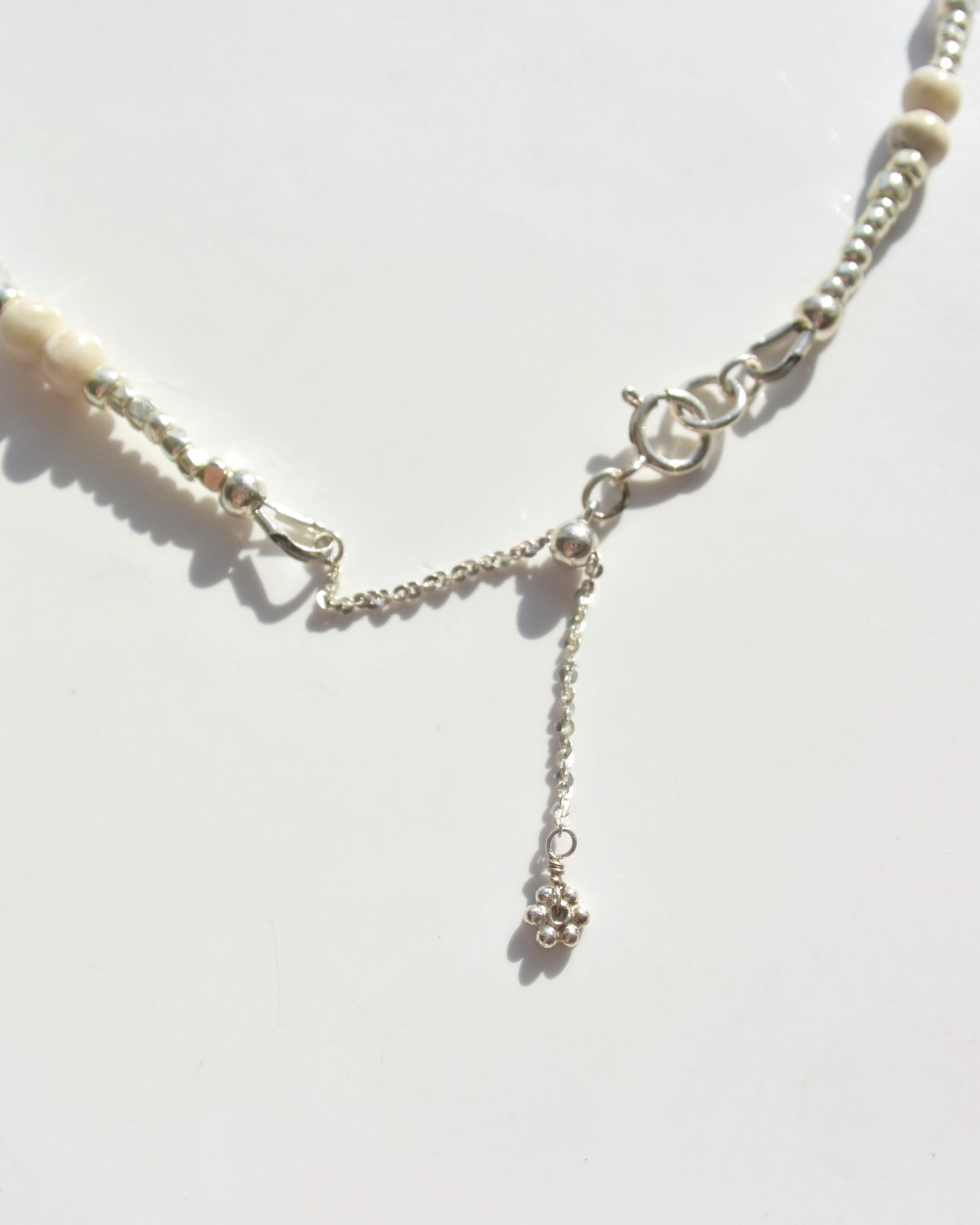 14KGF〈Earthing beads necklace〉River stone