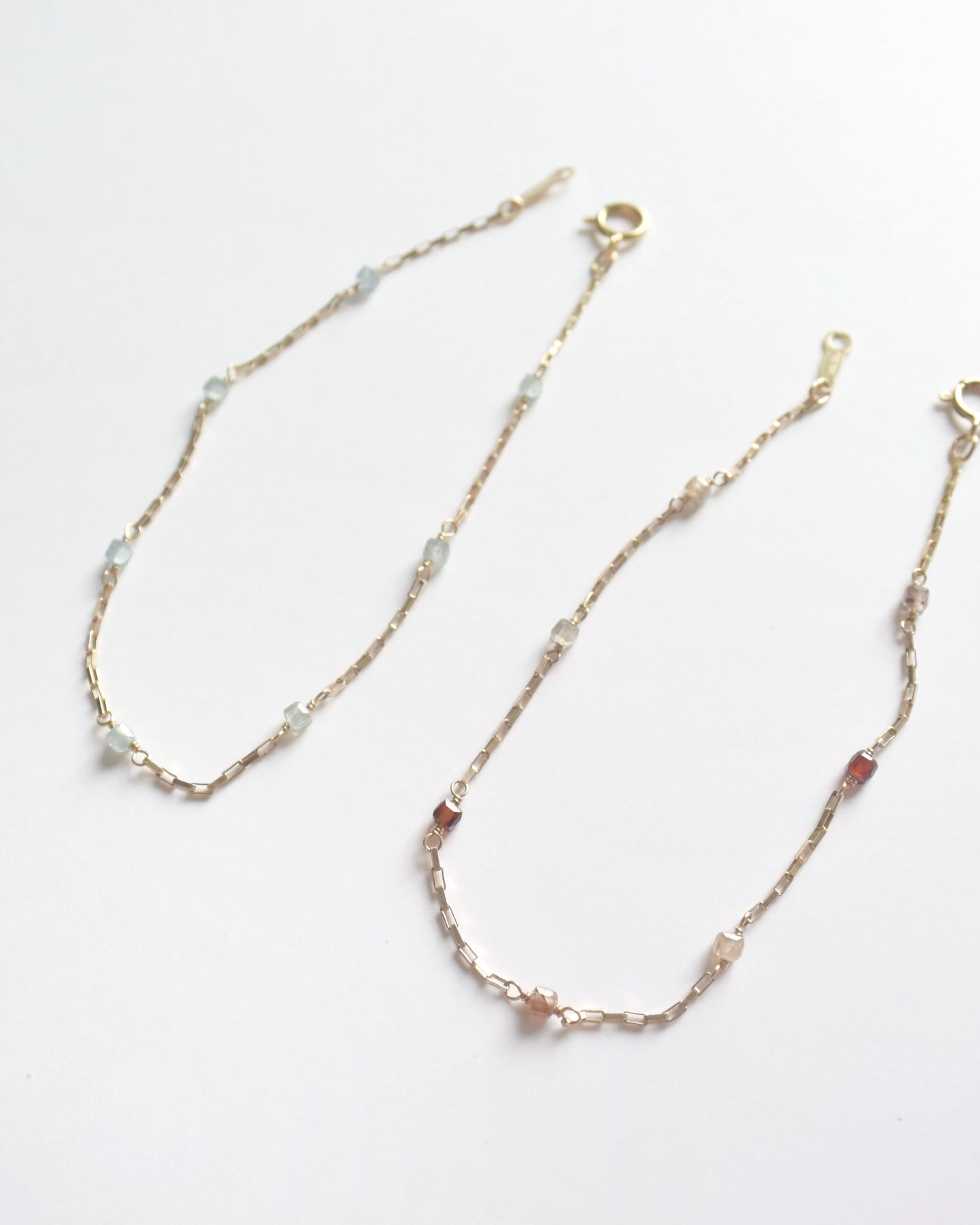 14KGF〈Station necklace〉Blue zircon