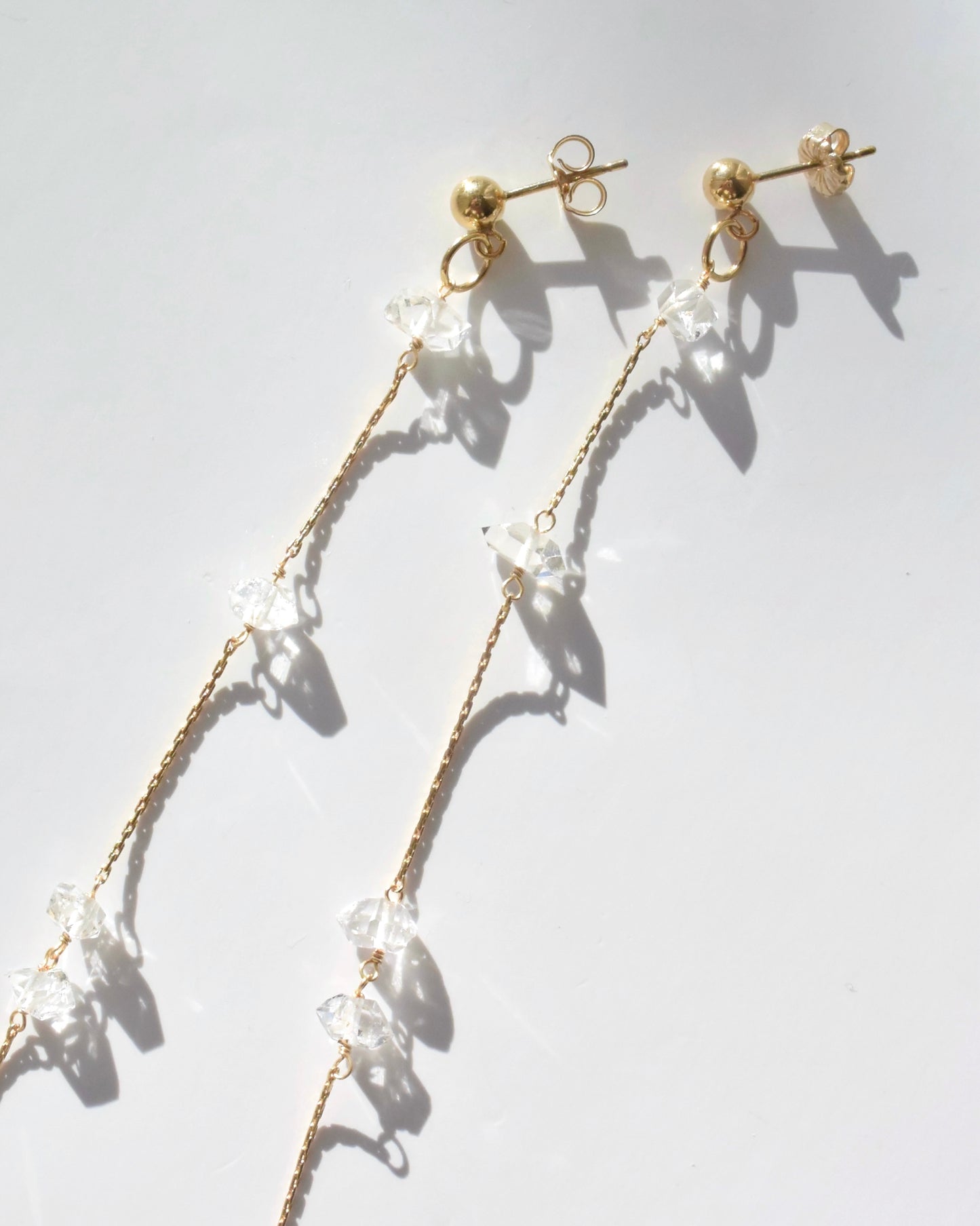 14KGF〈Herkimer diamond〉Earrings
