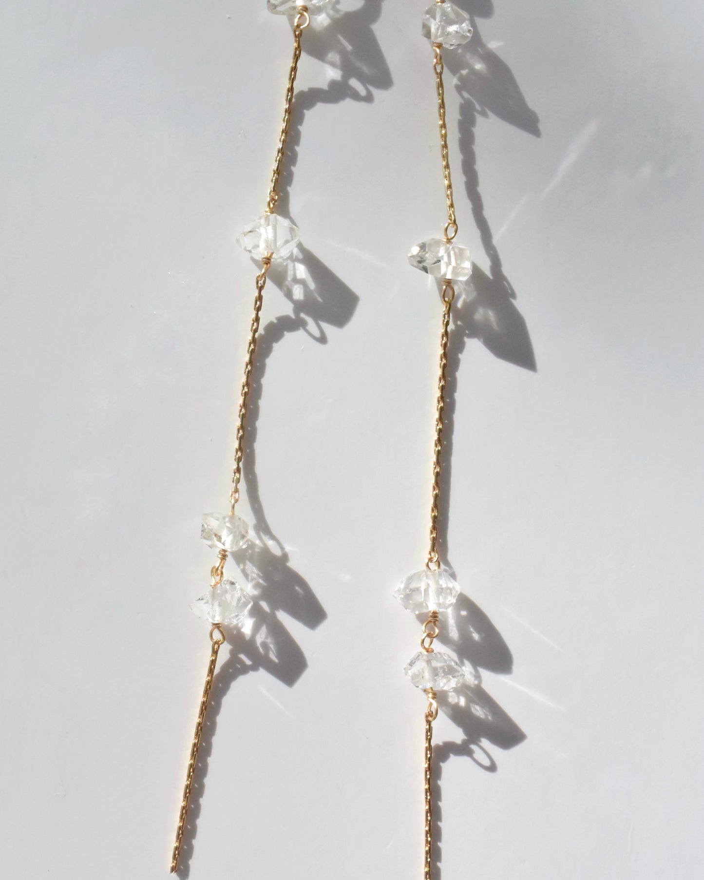 14KGF〈Herkimer diamond〉Earrings