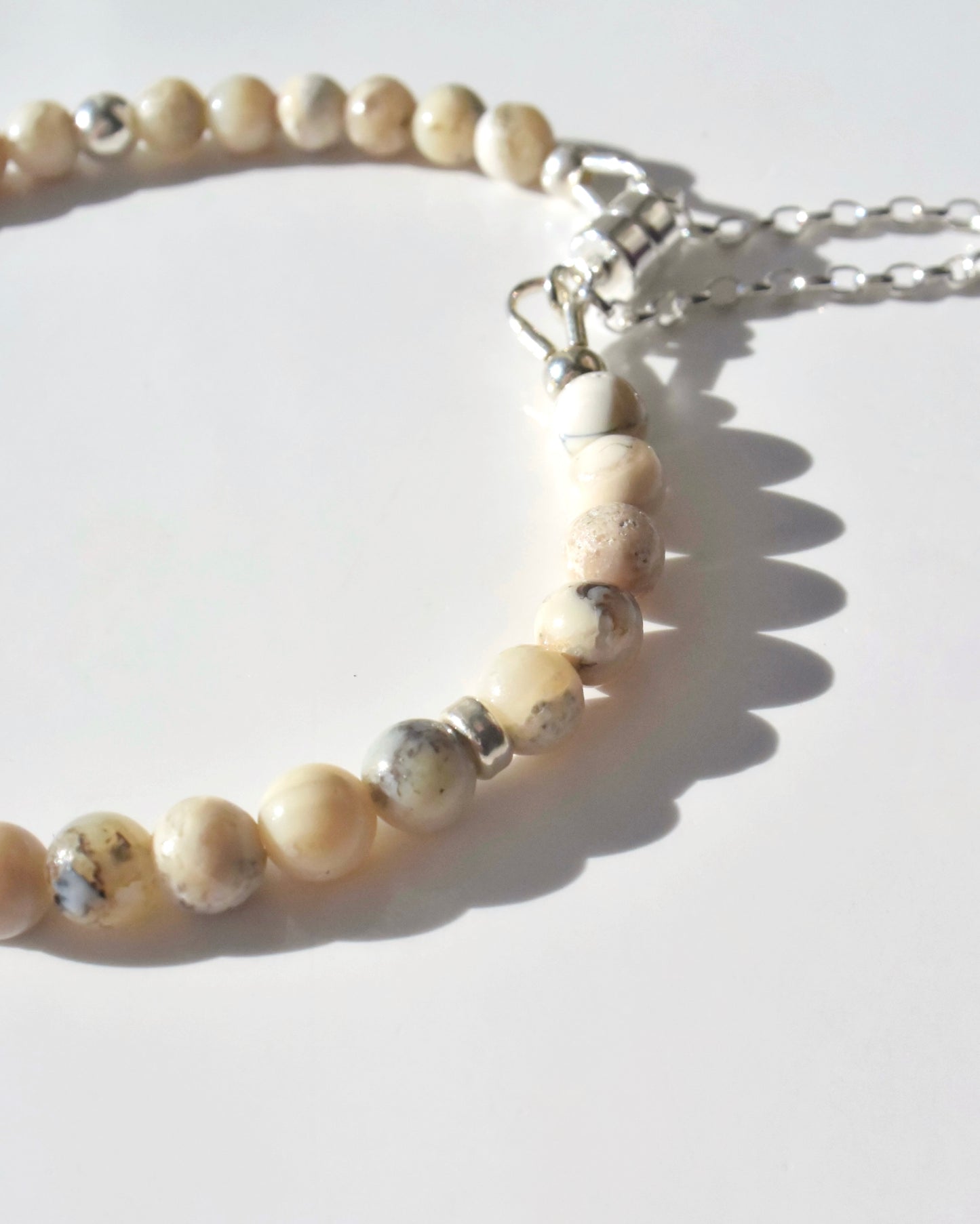Silver〈Citrin×African opal〉Bracelet