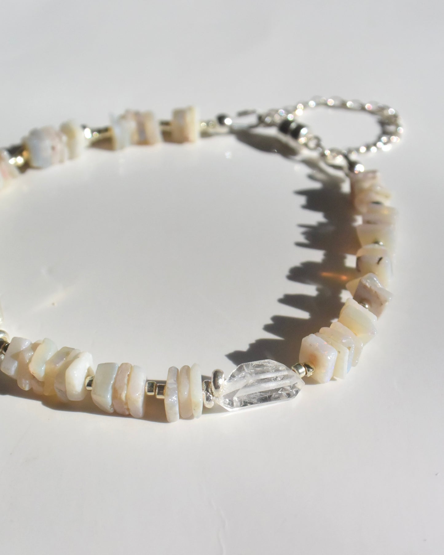 Silver〈Opal×Crystal quartz〉Bracelet