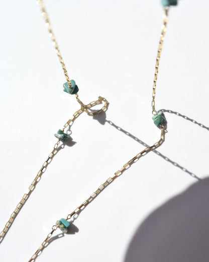 14KGF〈Station necklace〉Turquoise