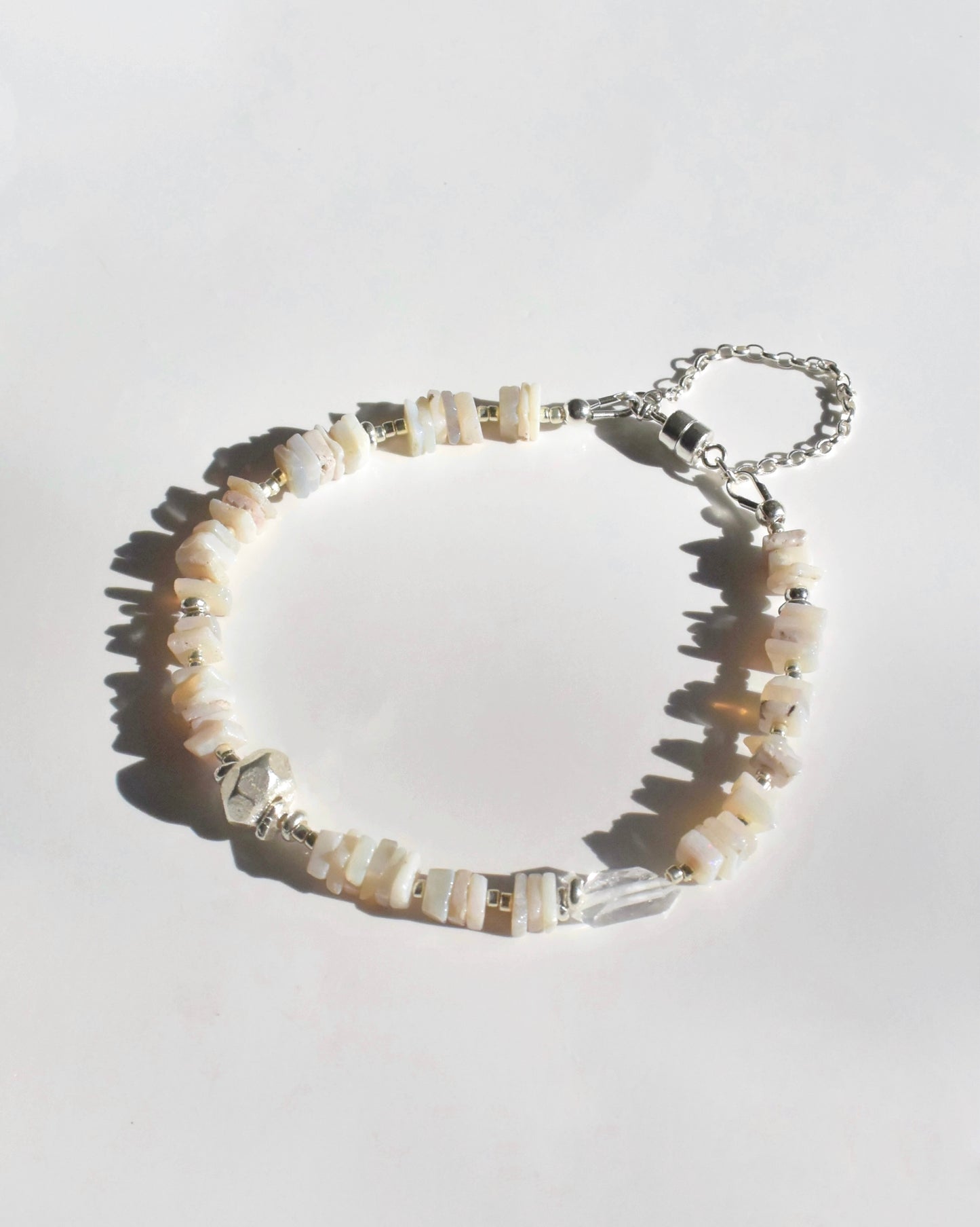 Silver〈Opal×Crystal quartz〉Bracelet