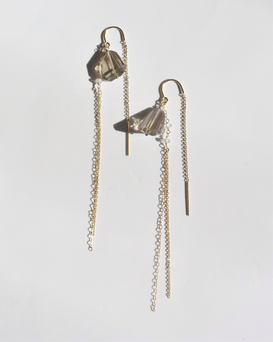 14KGF〈 Smoky quartz 〉Earrings