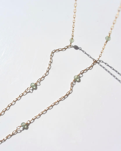 14KGF〈Station necklace〉Green apatite