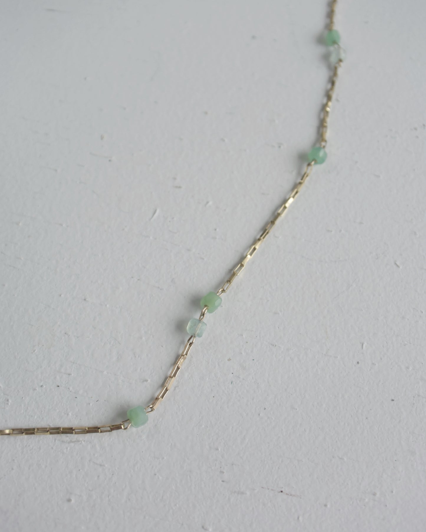 ［受注生産］ 14KGF〈Station necklace〉Chrysoprase