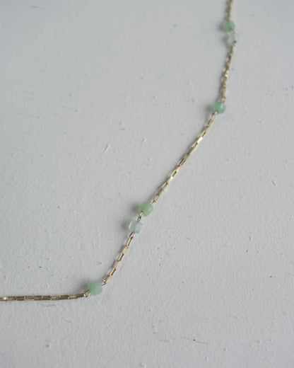 ［受注生産］ 14KGF〈Station necklace〉Chrysoprase