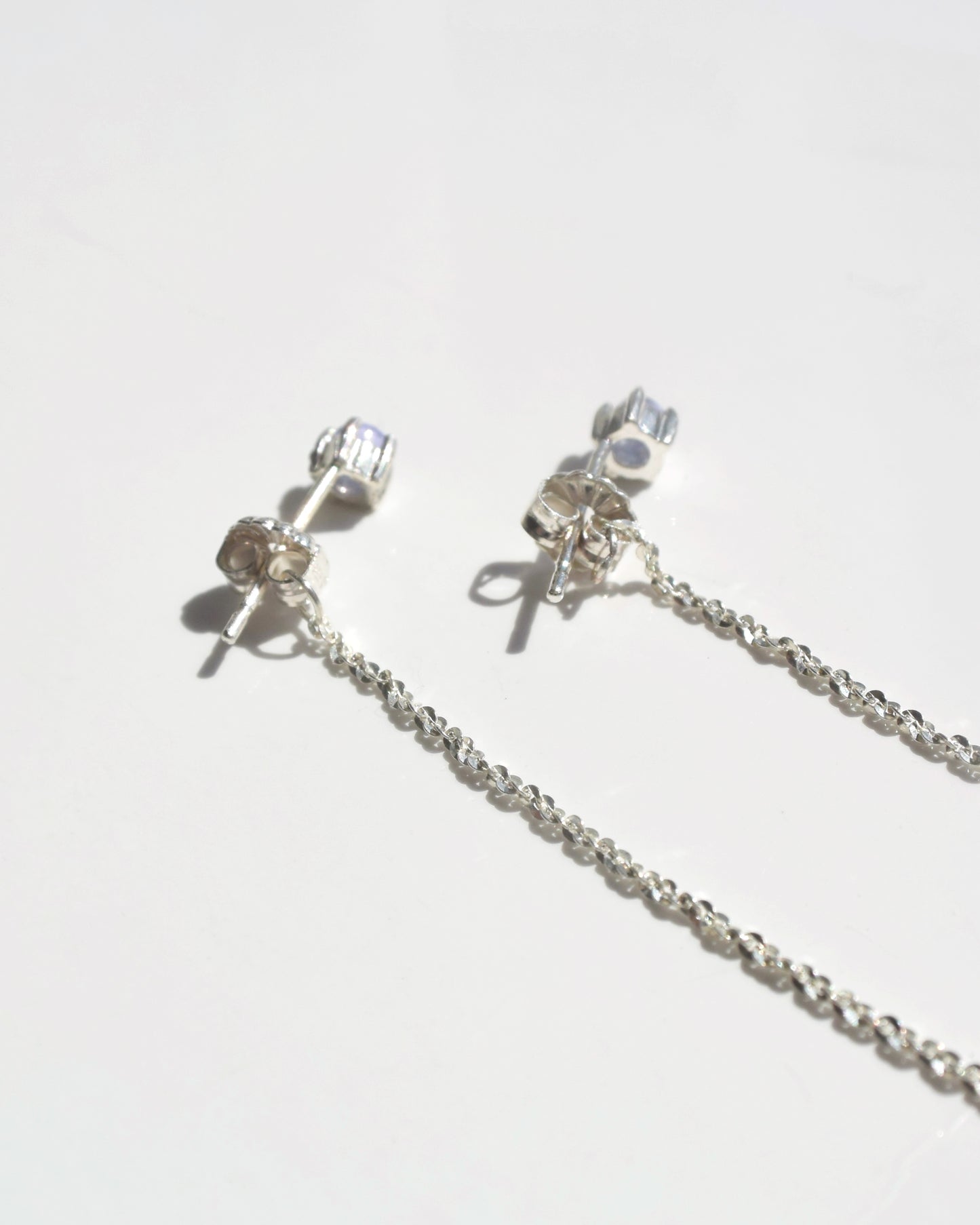 Silver〈Stone stud earrings〉-Tanzanite-