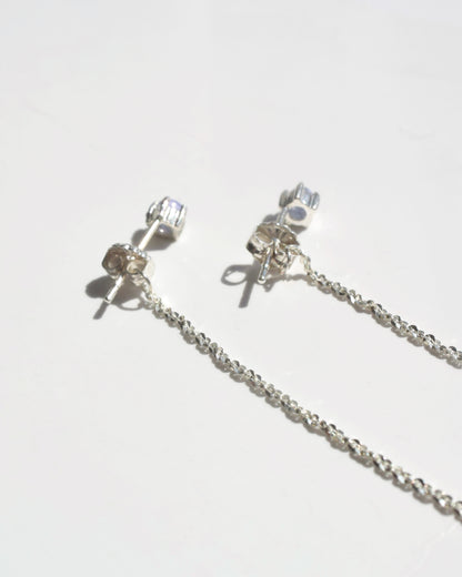 Silver〈Stone stud earrings〉-Tanzanite-