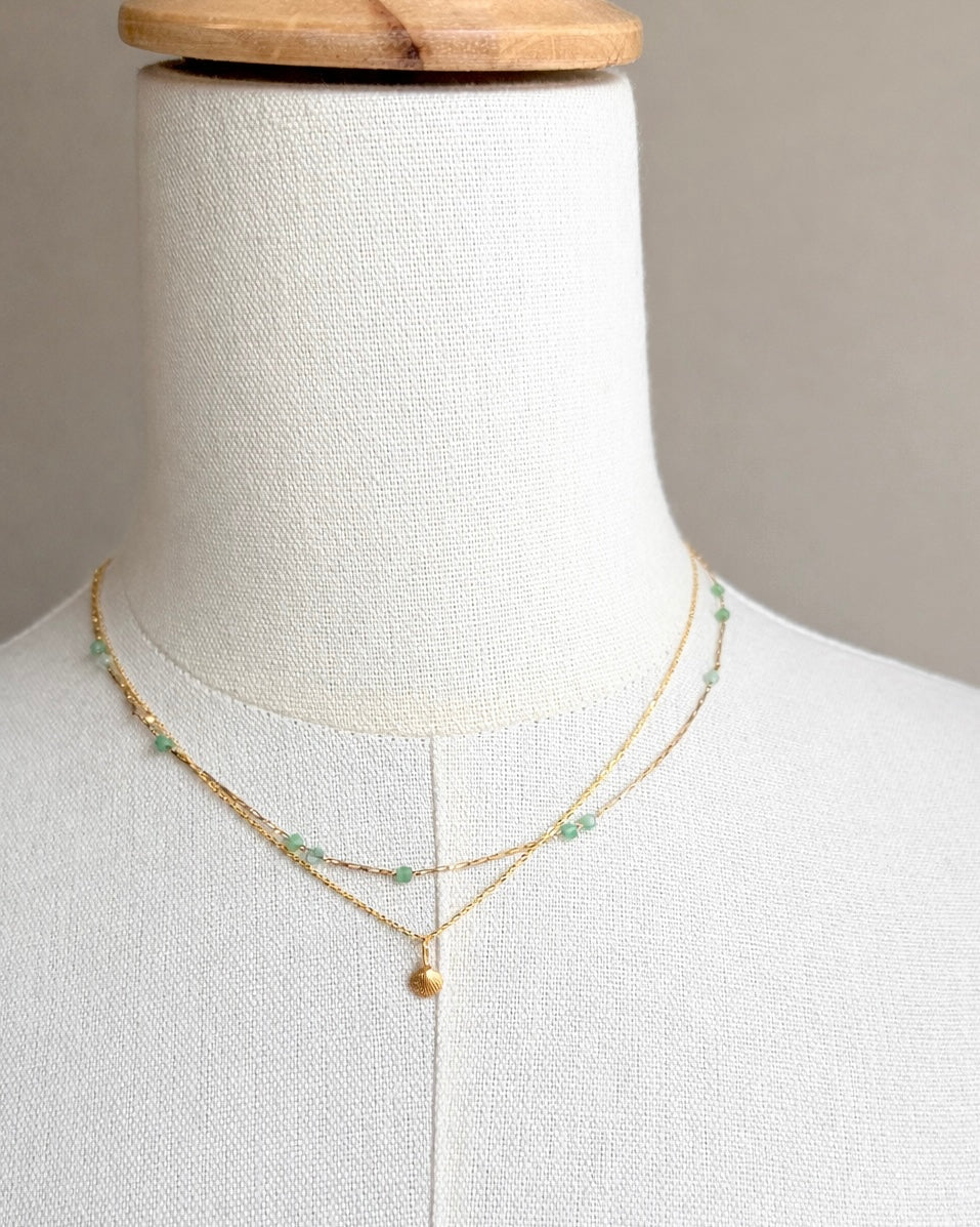 ［受注生産］ 14KGF〈Station necklace〉Chrysoprase