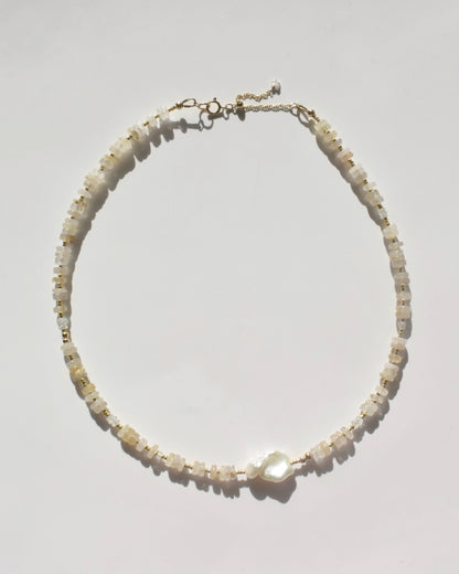 14KGF〈Earthing beads necklace〉Rutile quartz