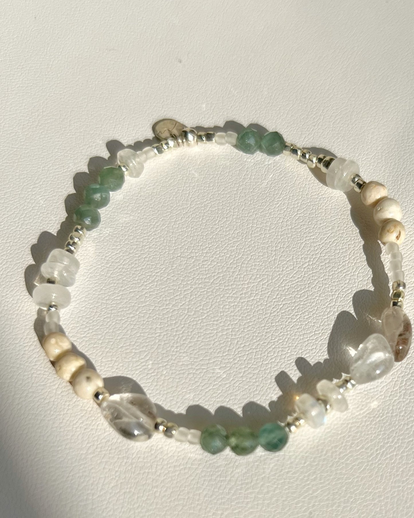 〈Rubber bracelet〉Green apatite