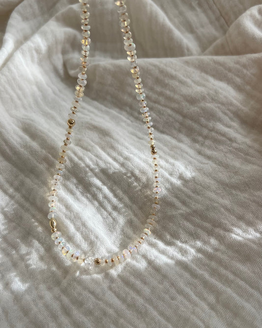 ［先行販売プライス］14KGF〈Earthing beads necklace〉Opal