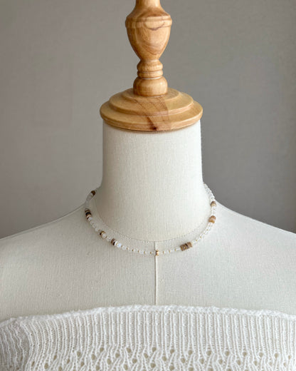 ［先行販売プライス］14KGF〈Earthing beads necklace〉Rainbow moonstone