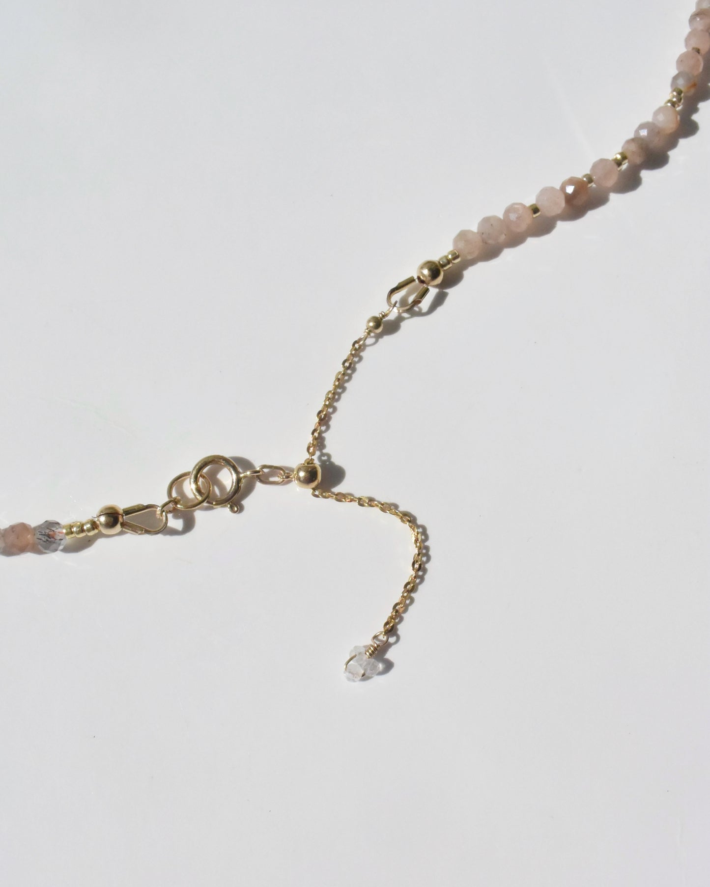 14KGF〈Earthing beads Necklace〉Orange moonstone