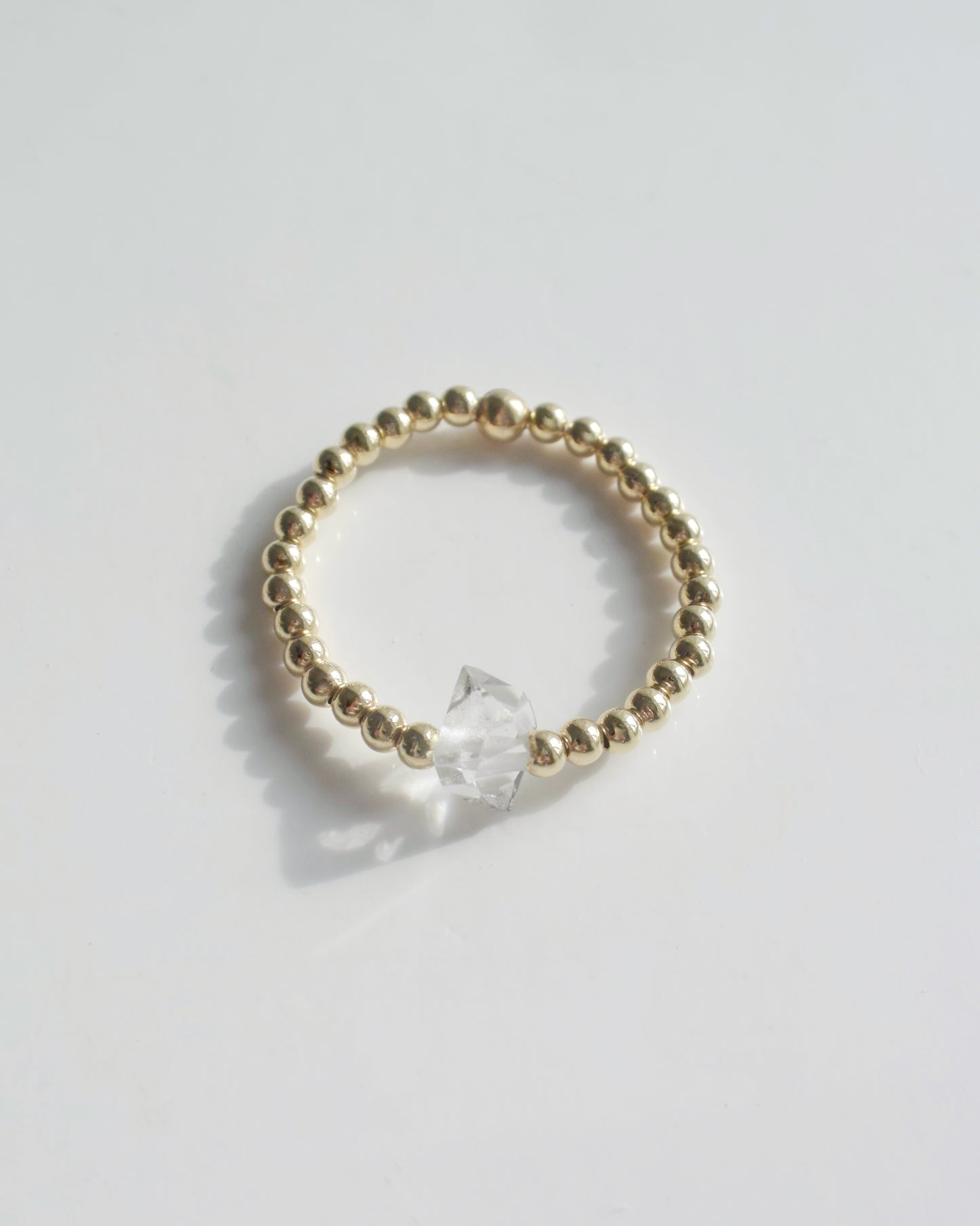 14KGF&Silver〈Herkimer diamond〉Ring