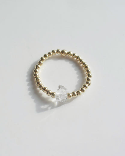 14KGF&Silver〈Herkimer diamond〉Ring