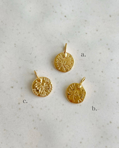 K18plating〈Flower lei〉Coin charm-Gold-